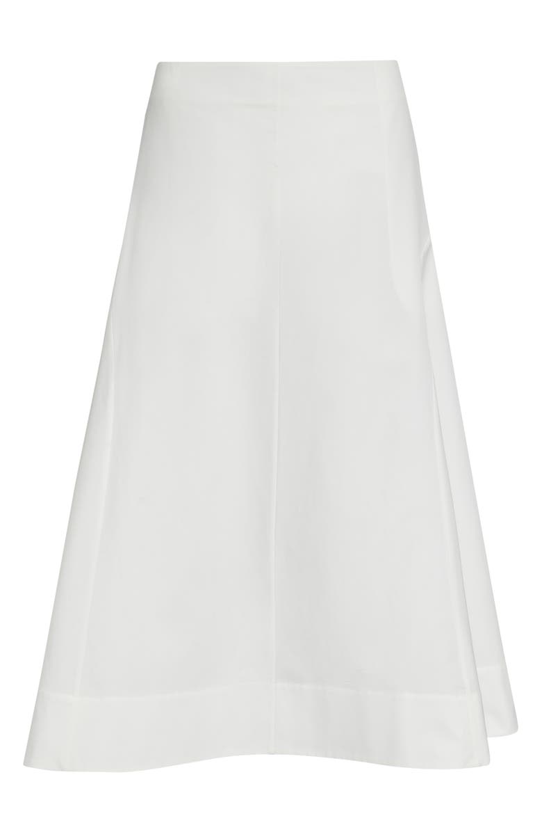 Khaite Artin Cotton Midi Skirt, Alternate, color, Chalk