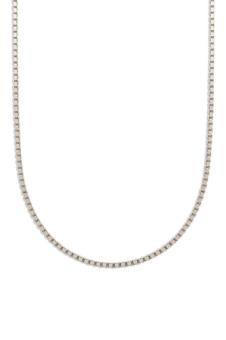 Box Chain Necklace, Alternate, color, SILVER