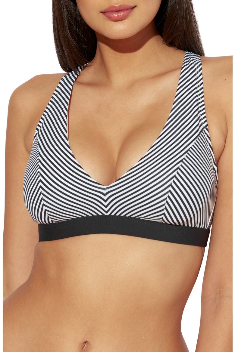 Inside the Lines Underwire Bikini Top, Main, color, BLACK
