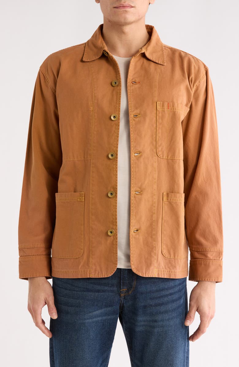 Imperfects Cunningham Organic Cotton Canvas Coat, Main, color, Bourbon