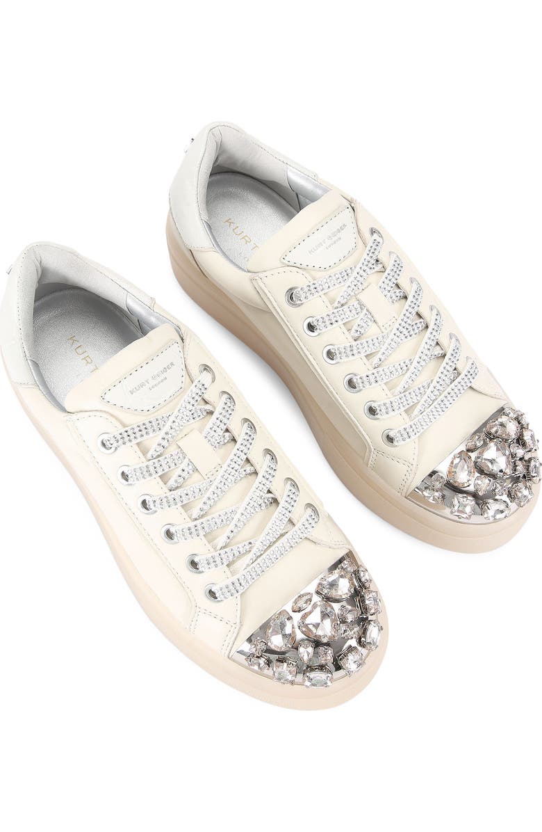 Kurt Geiger London Crystal Cap Toe Platform Sneaker, Alternate, color, Open White