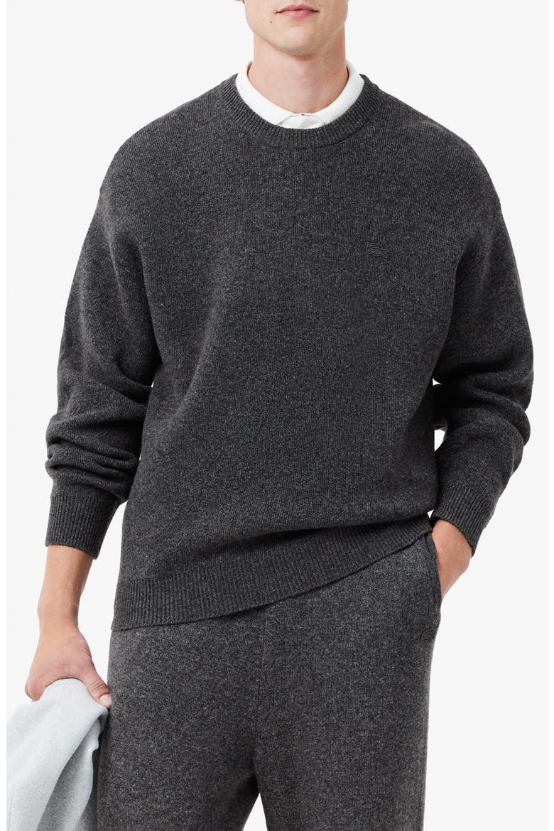 Relaxed Fit Double Face Cotton & Wool Blend Sweater, Main, color, IBV AGATHE CHINE/VIE