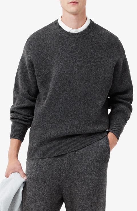 Relaxed Fit Double Face Cotton & Wool Blend Sweater