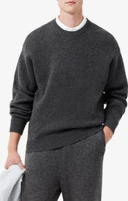 Lacoste Relaxed Fit Double Face Cotton & Wool Blend Sweater