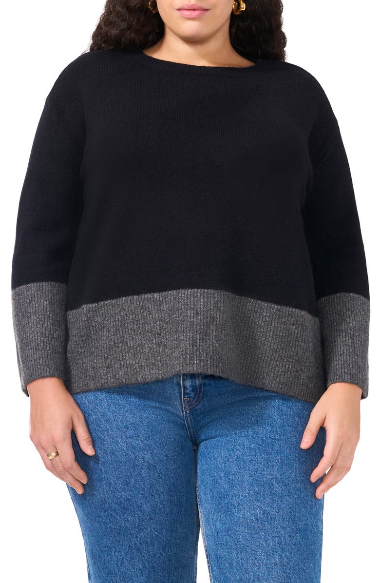 Vince Camuto Colorblock Crewneck Sweater, Main, color,