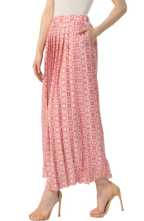 Kimi & Kai Women's Print Box Pleat Maxi Skirt In Rosette