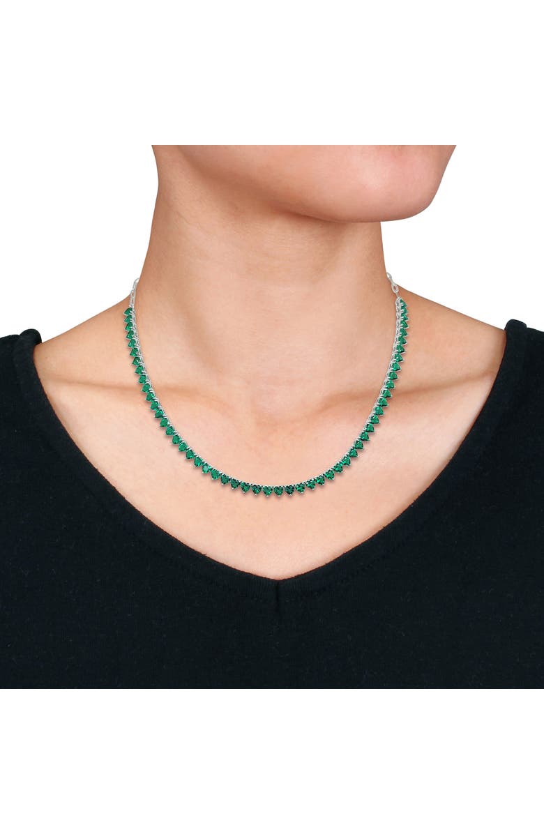 Julianna B. Lab-Created Emerald Tennis Necklace, Alternate, color, Emerald