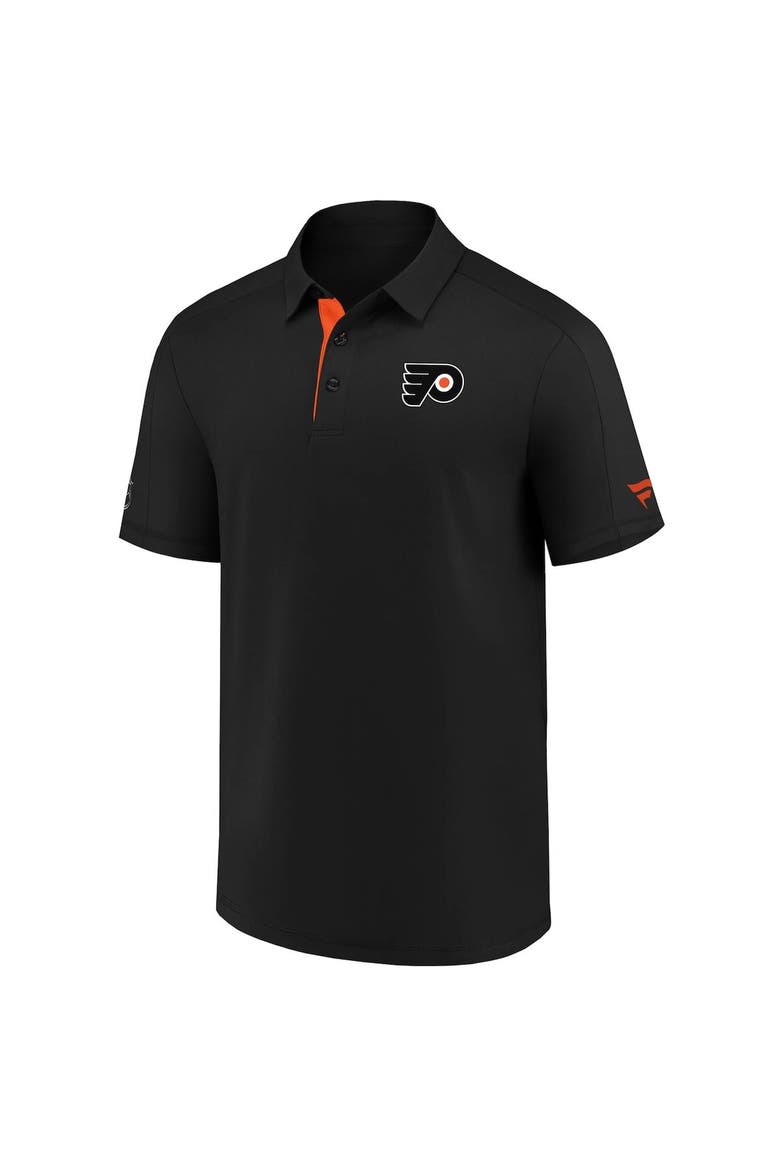 Men's Fanatics Branded Black Philadelphia Flyers Authentic Pro Locker Room Polo, Alternate, color, Black