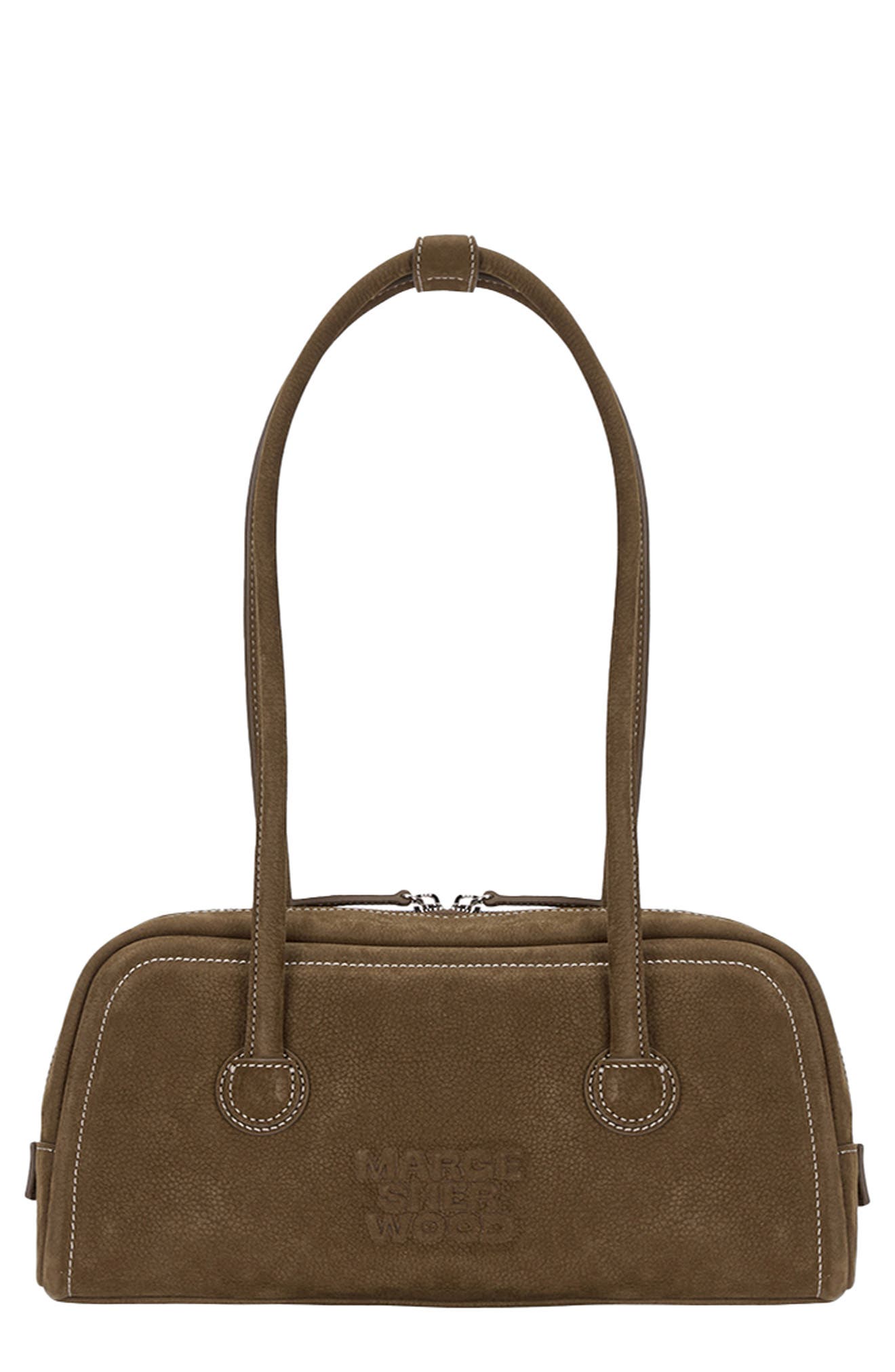 MARGESHERWOOD Soft Boston Leather Shoulder Bag, Main, color, Chestnut Nubuck
