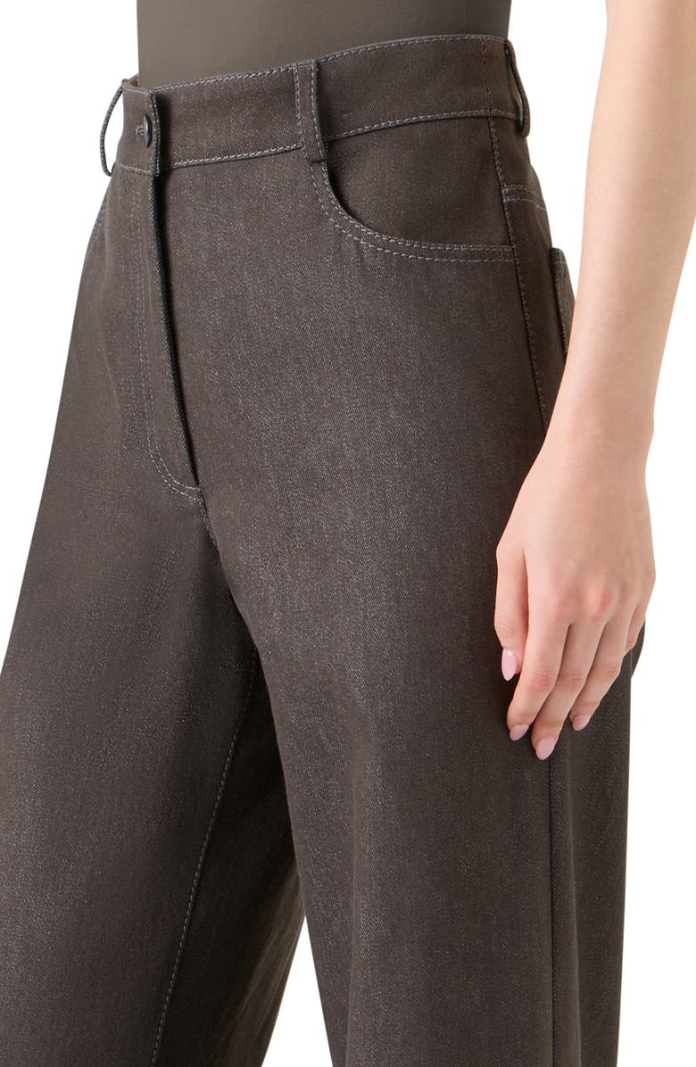 Akris punto Cooper Wide Leg Jeans, Alternate, color, Bark Denim