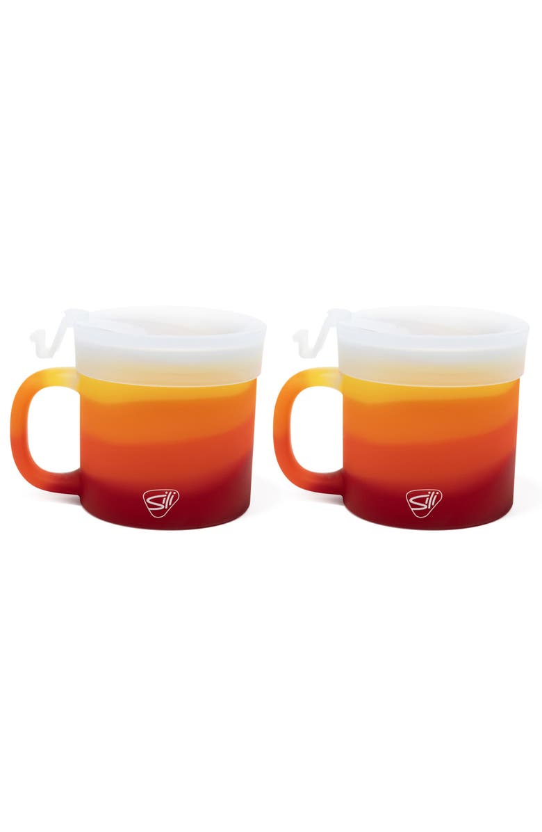 Silipint 2 Pack 16oz Silicone Coffee Mug W/ Lid, Main, color, 