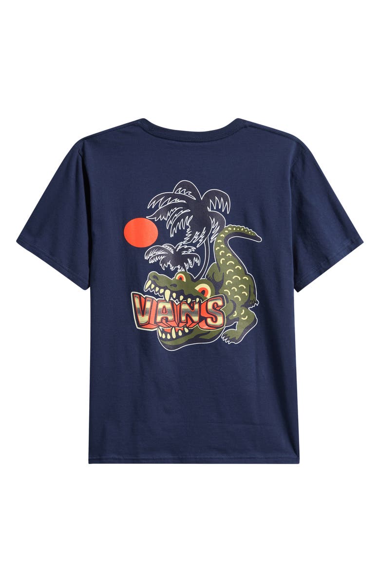 Vans Kids' Hangry Croc Cotton Graphic T-Shirt, Alternate, color, Dress Blues