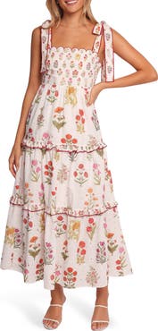 Petal & Pup Aurelia Print Tie Strap Sleeveless Maxi Dress