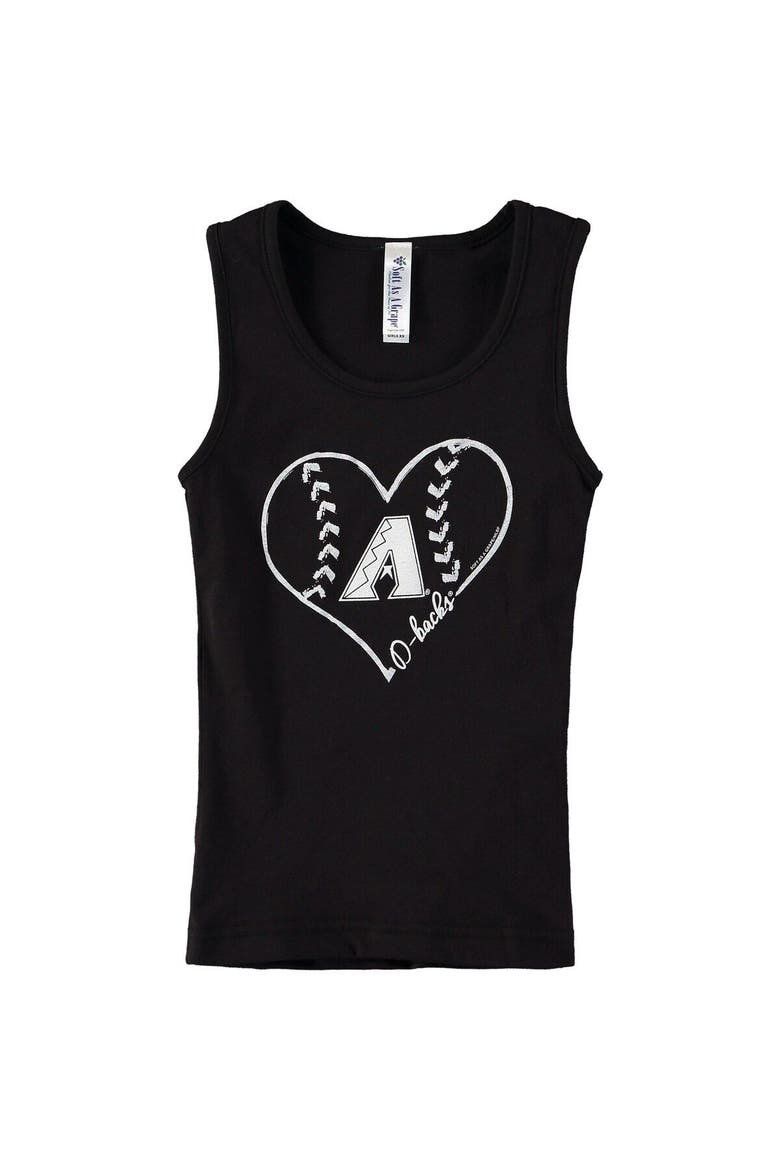 Girls Youth Soft as a Grape Black Arizona Diamondbacks Cotton Tank Top, Main, color, Black