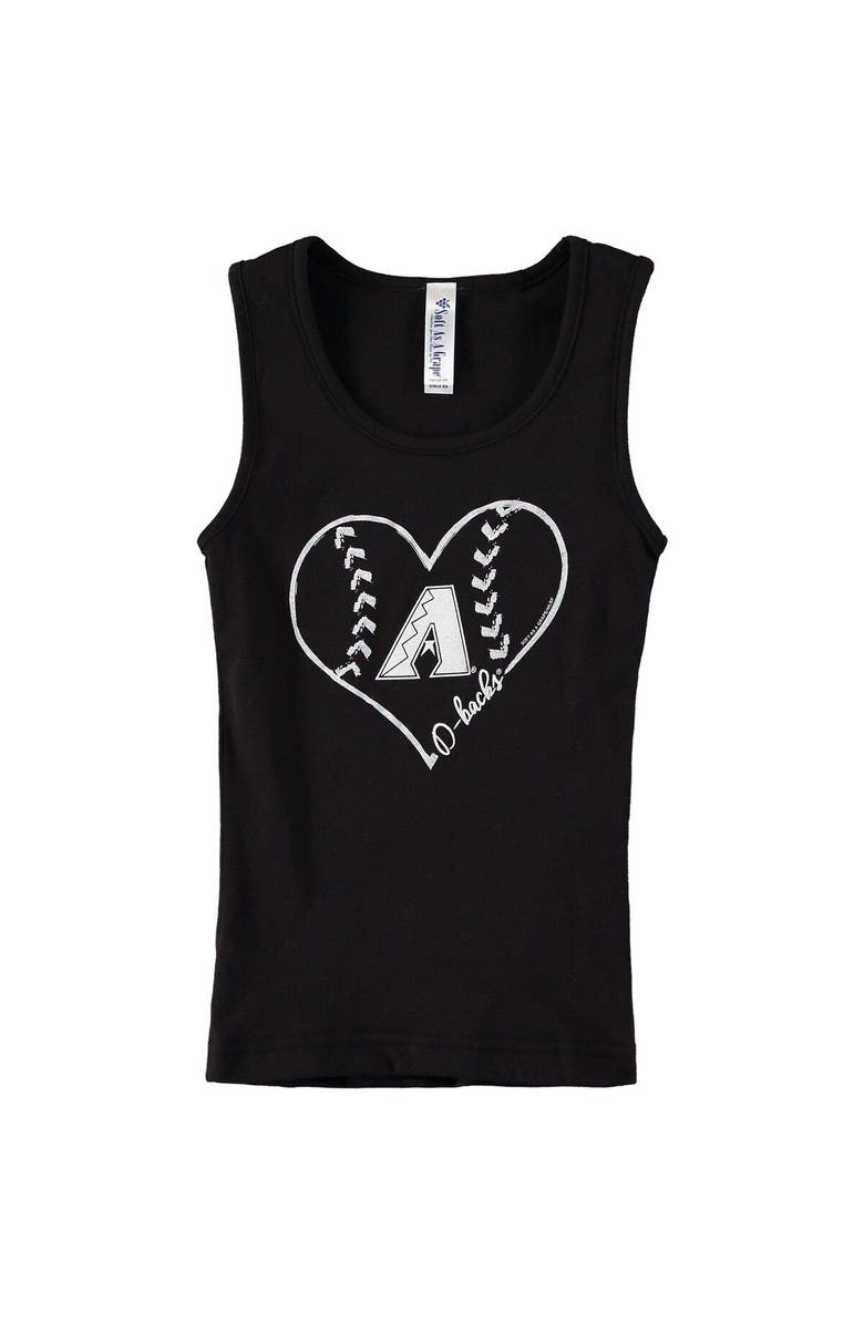 SOFT AS A GRAPE Girls Youth Soft as a Grape Black Arizona Diamondbacks Cotton Tank Top, Main, color, Black