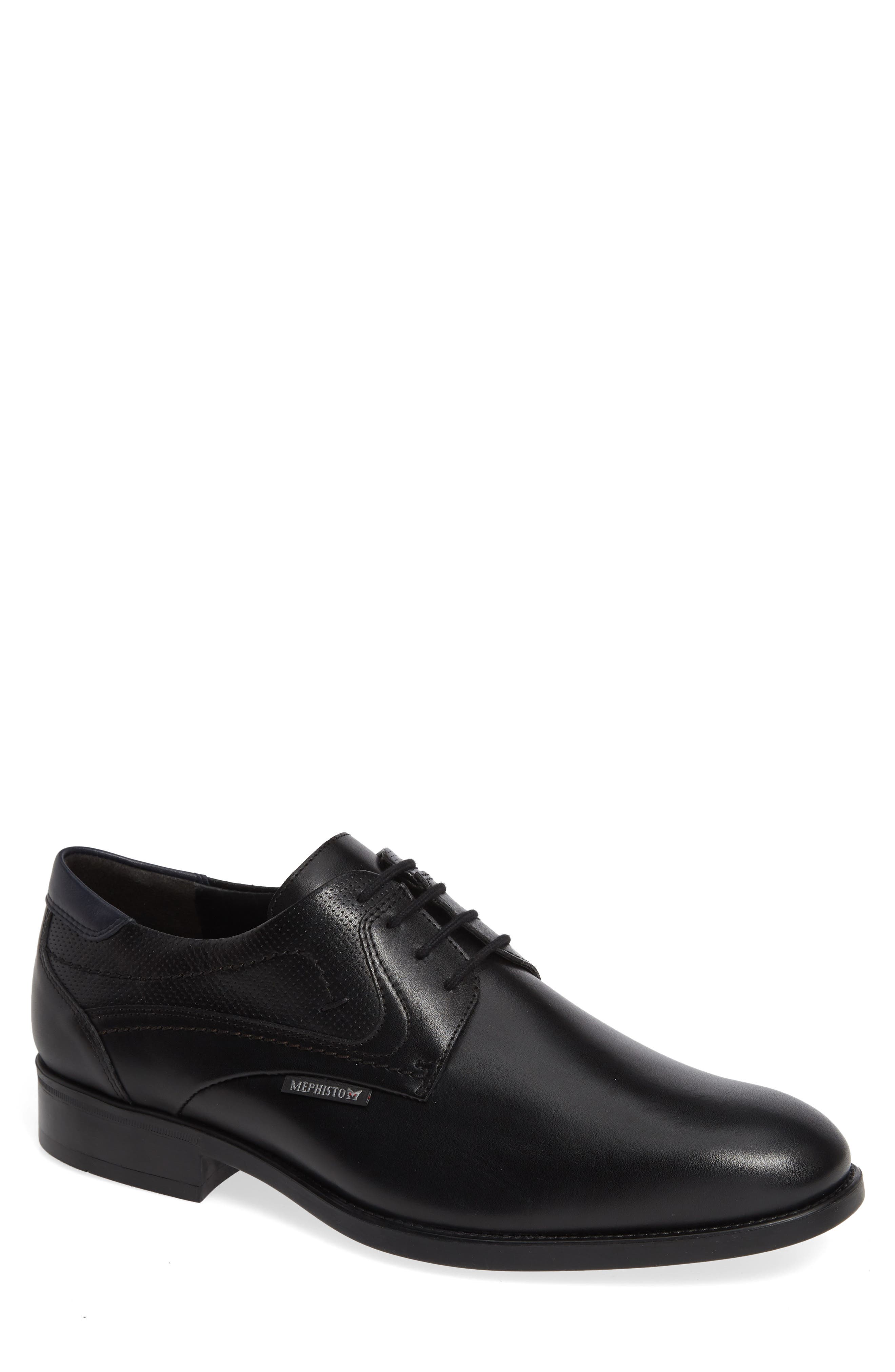 Cirus Plain Toe Derby, Main, color, BLACK/ NAVY LEATHER