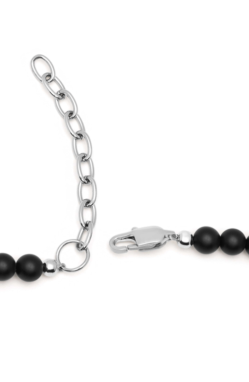 Nialaya Stone Beaded Necklace In Black