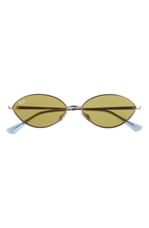 Ray Ban Ray-ban Kai 56mm Oval Sunglasses In Pale Gold Green
