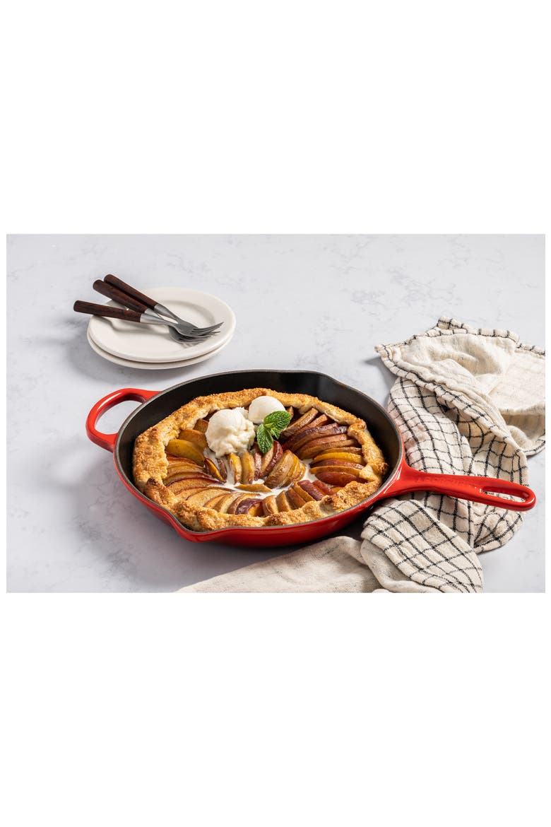 Signature Handle 10 1/4 Inch Enamel Cast Iron Skillet, Alternate, color, FLAME