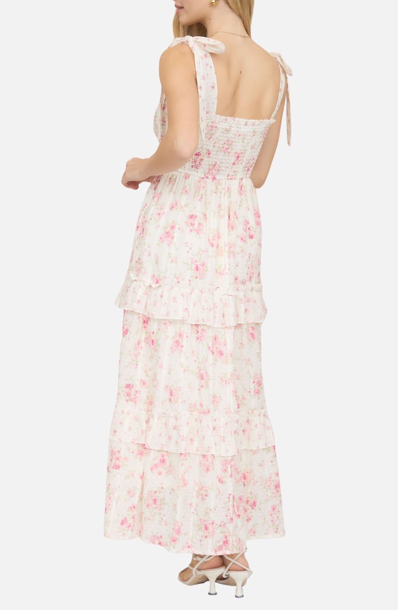Floral Tie Strap Tiered Maxi Dress - image 2