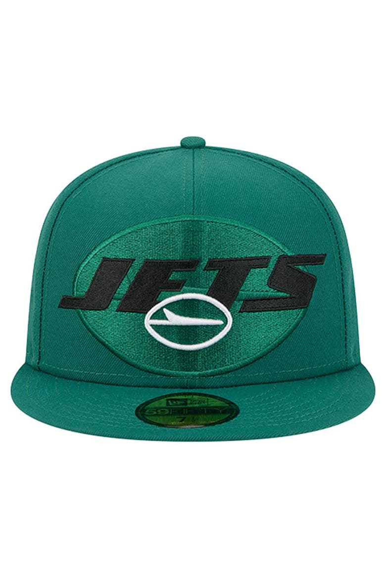 Men's New Era  Green New York Jets Overlap Wordmark 59FIFTY Fitted Hat, Alternate, color, Green