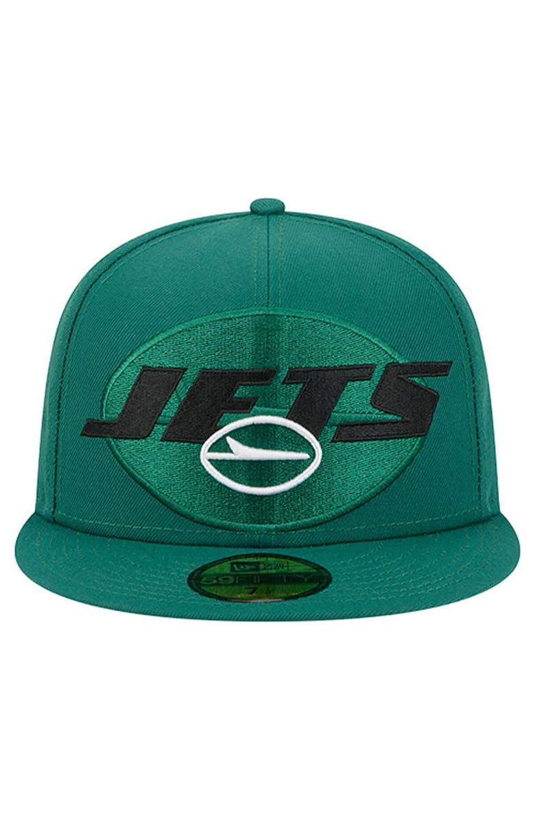 New Era Men's New Era  Green New York Jets Overlap Wordmark 59FIFTY Fitted Hat, Alternate, color, Green
