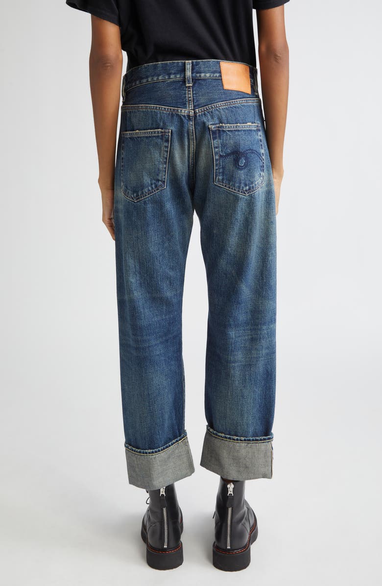 R13 Cuffed Boyfriend Jeans, Alternate, color, Adelaide Selvedge Blue