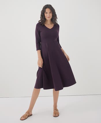 Pact Organic Cotton Fit Flare Midi Party Dress Shorty Nordstrom