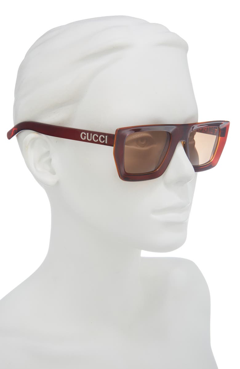 Gucci Square Sunglasses, Alternate, color, Brown Brown Brown