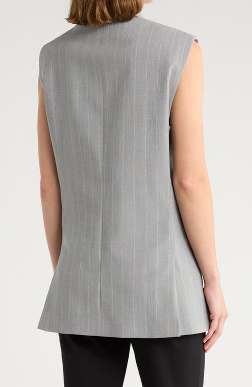 Hugo Boss Boss Jettaway Sleeveless Double Breasted Wool Jacket In Gray