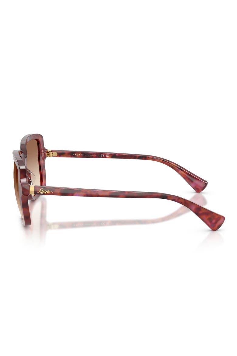 56mm Gradient Square Sunglasses, Alternate, color, SHINY PURPLE HAVANA / BROWN