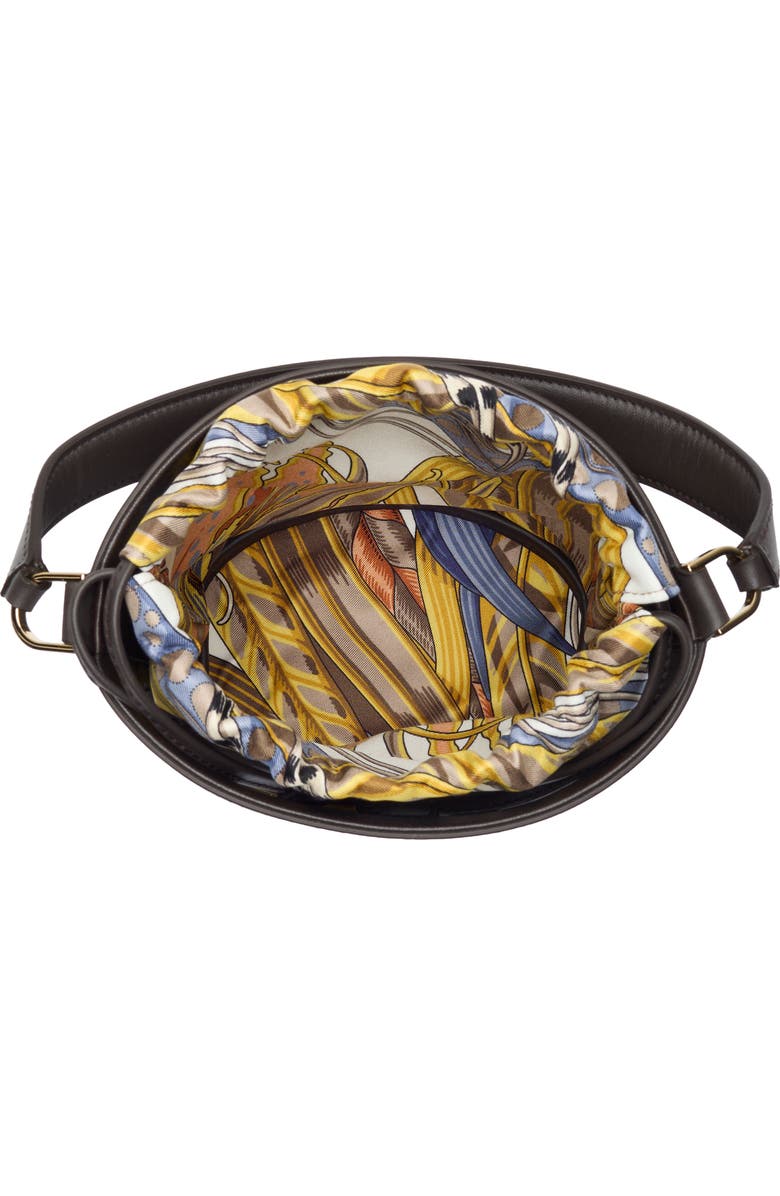 FERRAGAMO Gancio Leather Bucket Bag, Alternate, color, Testa Di Moro