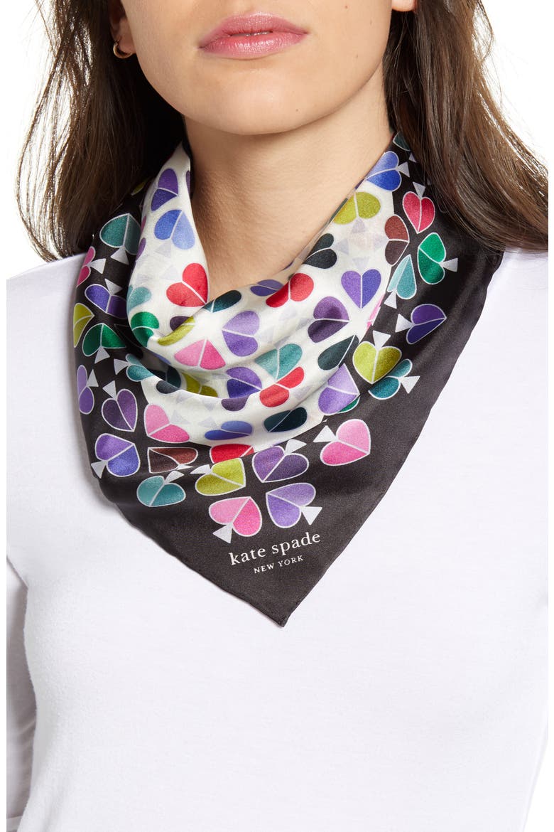 spade wall silk bandana, Main, color, BLACK