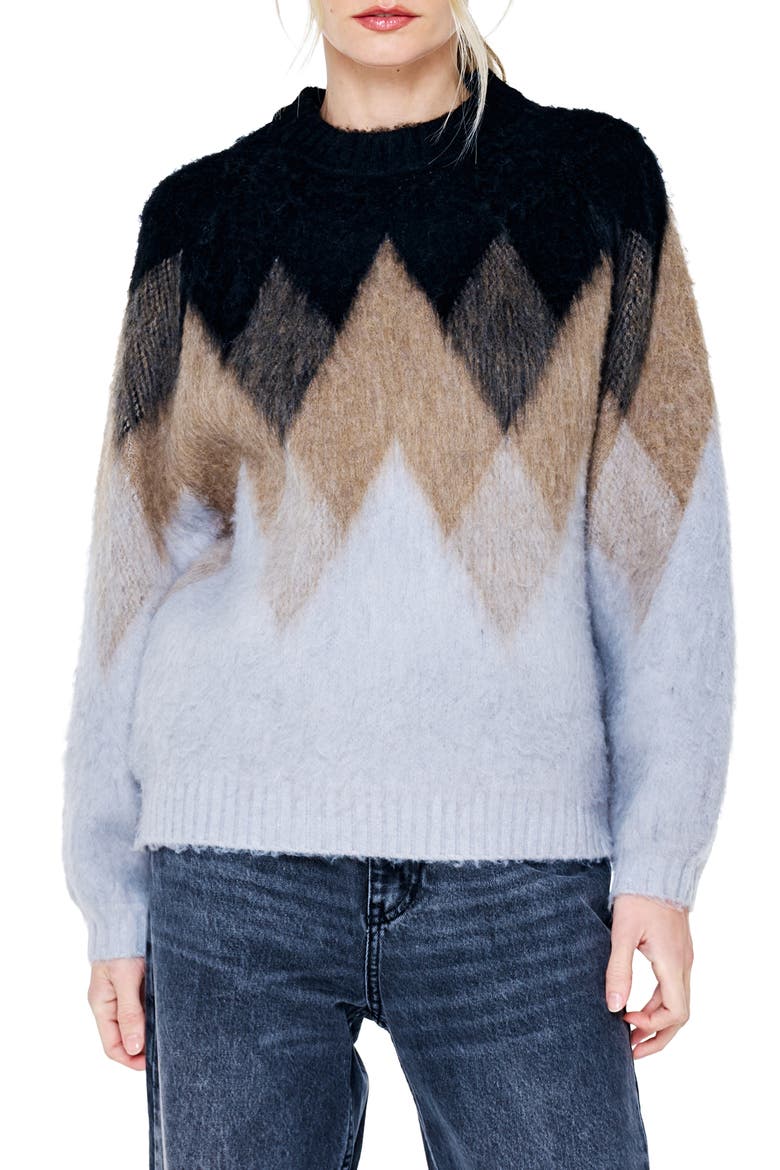 Katy Geometric Sweater, Main, color, GREY MULTI