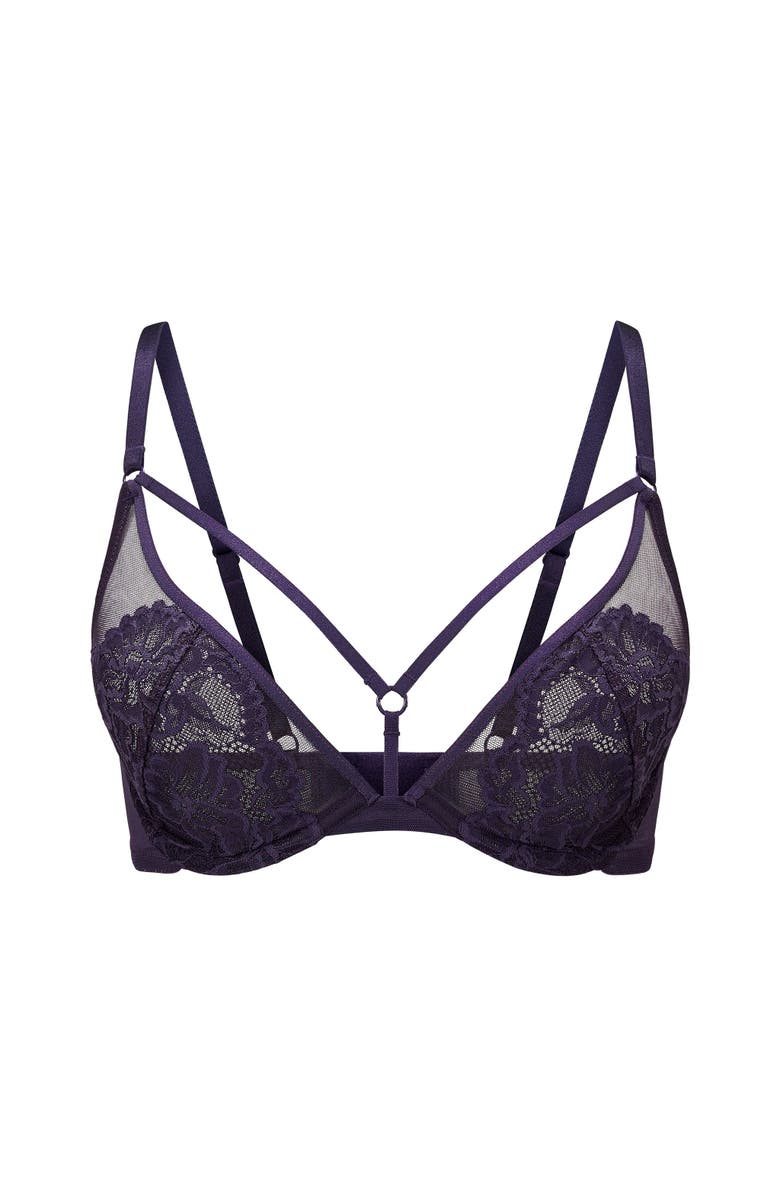 Adore Me Cam Unlined Plunge Bra, Alternate, color, Dark Purple