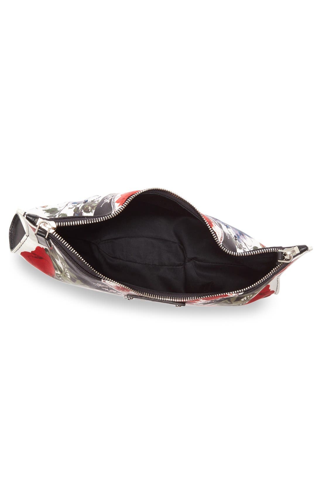 McQueen Alexander McQueen Large De Manta Floral Print Leather Clutch, Alternate, color, 