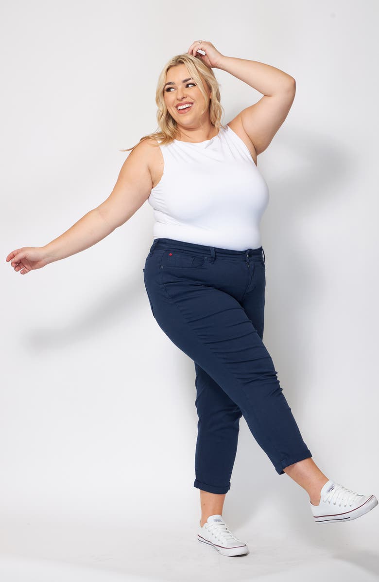 SLINK Jeans High Waist Ankle Boyfriend Jeans, Alternate, color, Blue Night