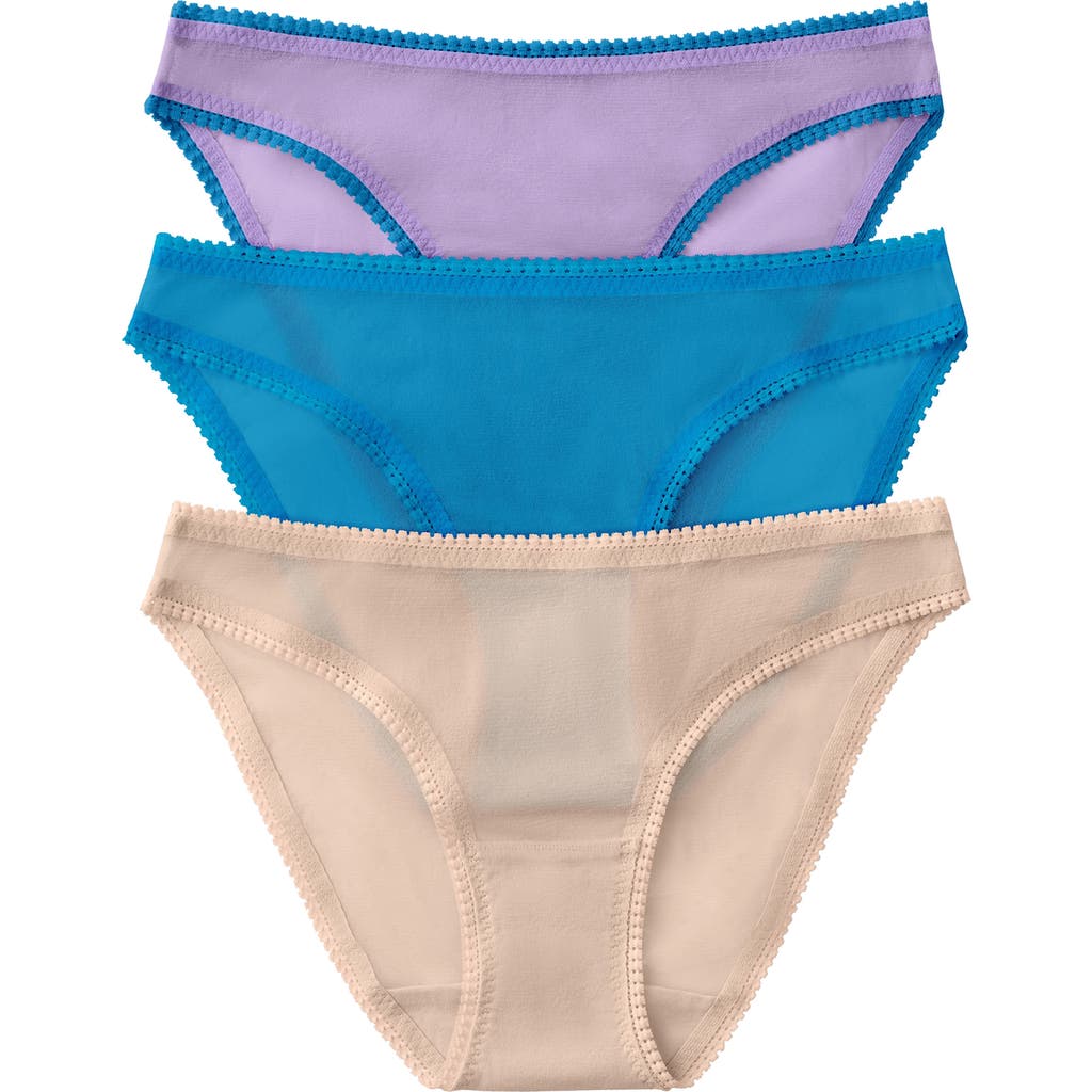 On Gossamer 3-pack Mesh Hip Bikinis In Multi