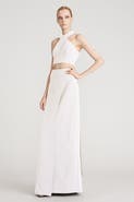HALSTON Rane Crepe Skirt