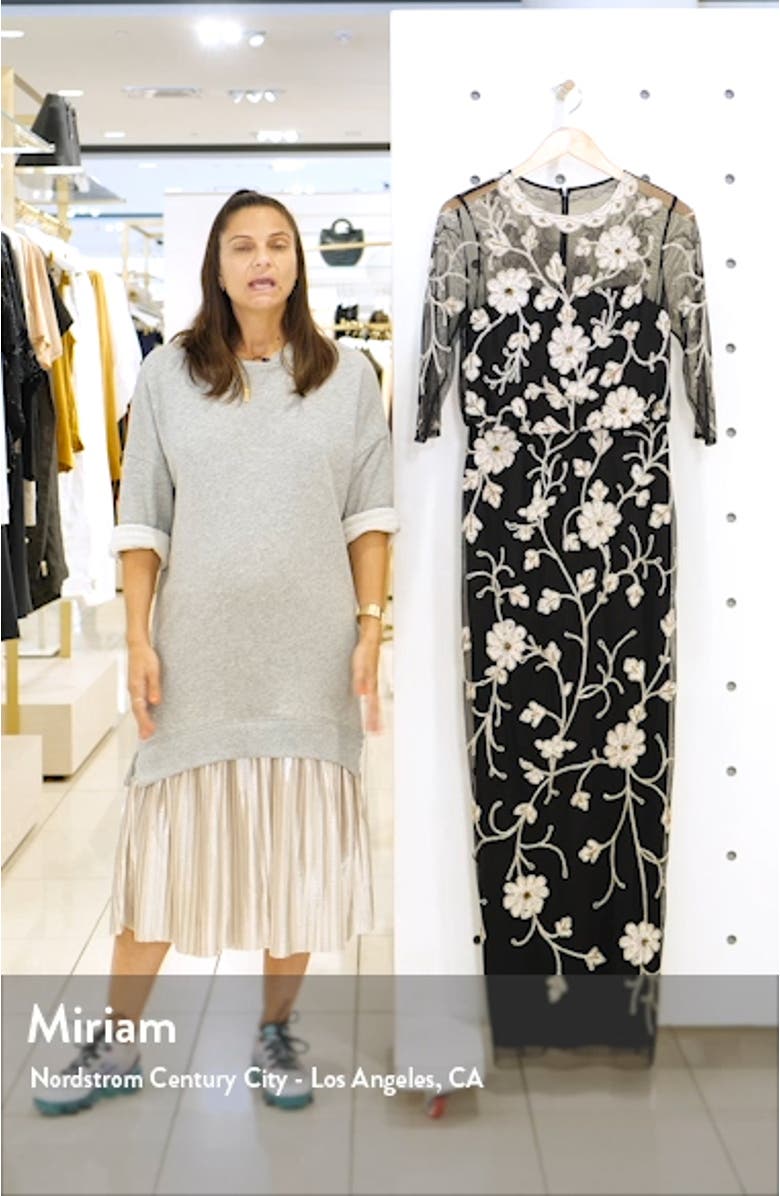 Beaded & Embroidered Column Gown, sales video thumbnail