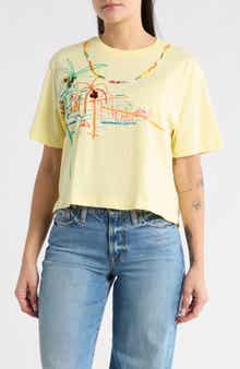 Desigual Cropped Cotton Graphic T-Shirt