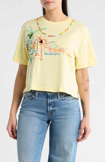Desigual Cropped Cotton Graphic T-Shirt