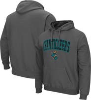 COLOSSEUM Men's Colosseum Charcoal Coastal Carolina Chanticleers Arch and Logo Pullover Hoodie