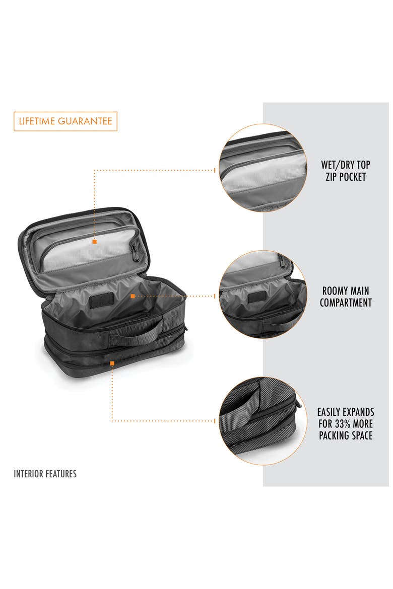 Baseline Expandable Toiletry Kit, Alternate, color, BLACK
