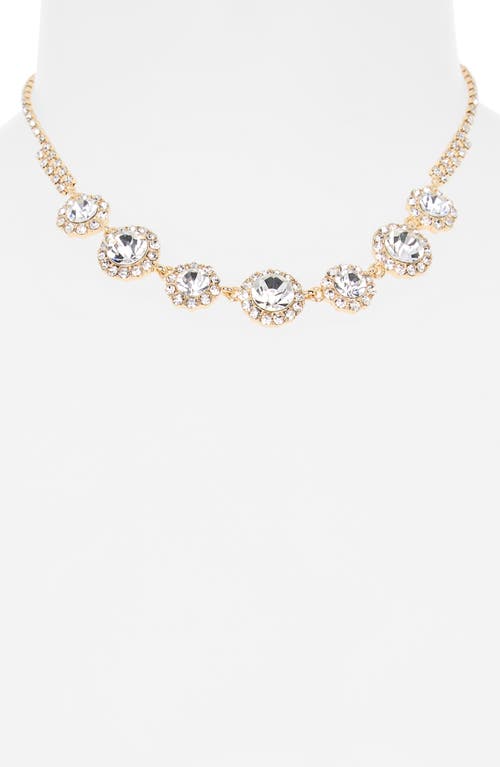 Nordstrom Rack Round Crystal Halo Choker Necklace In Gold