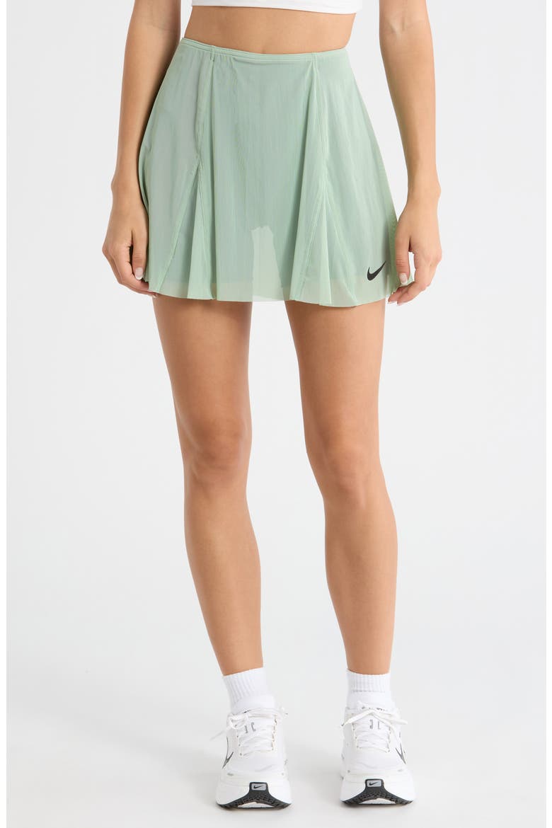 Court Slam High Waist Tennis Skirt, Main, color, STEAM/ BLACK SPRUCE/ BLACK