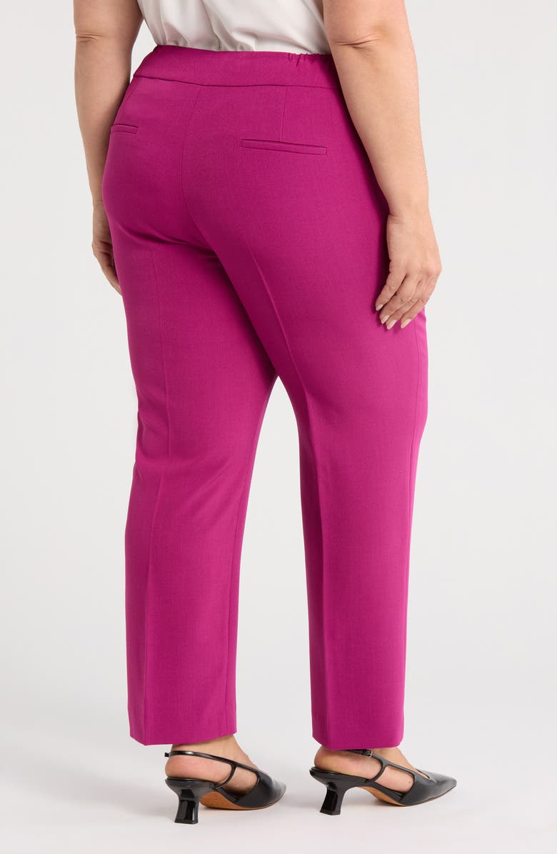 KASPER Flat Front Slim Pants, Alternate, color, Cerise