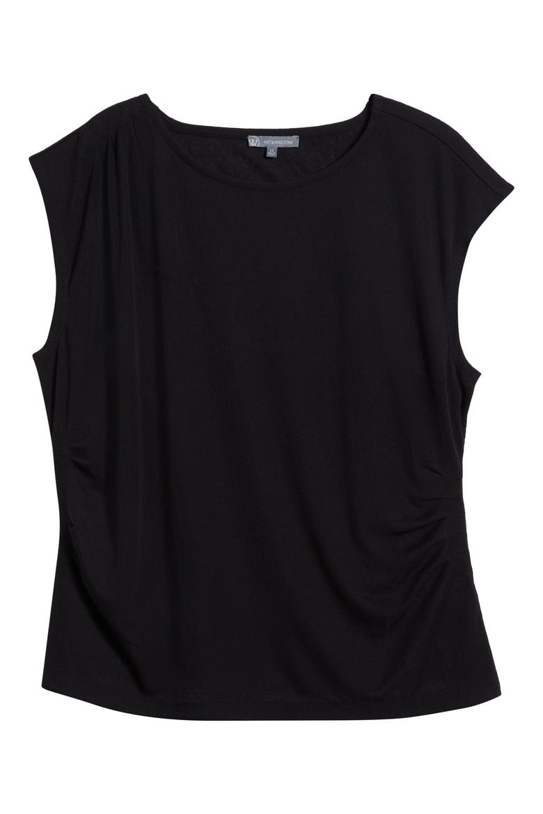 Cap Sleeve Top, Alternate, color, BLACK