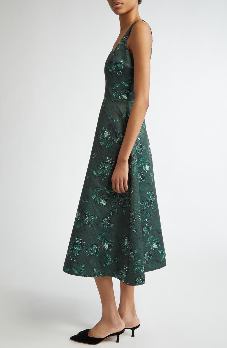 Emilia Wickstead Shiloh Floral Midi Dress, Alternate, color, 