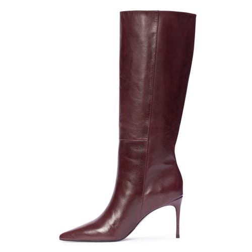 Black Suede Studio Kath Boots 80mm Bordeaux Leather In Burgundy
